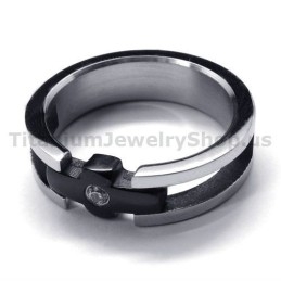 Kruis Titanium Ring Met Diamant