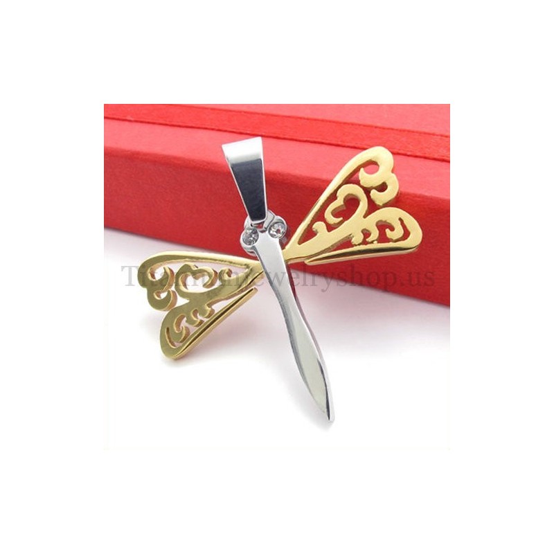 Gouden Vleugels Libelle Titanium Kruis Hanger Gouden Vleugels Libelle Titanium Kruis Hanger