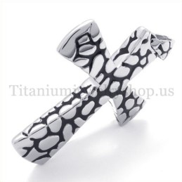 Zilveren Scree-Patroon Titanium Kruishanger