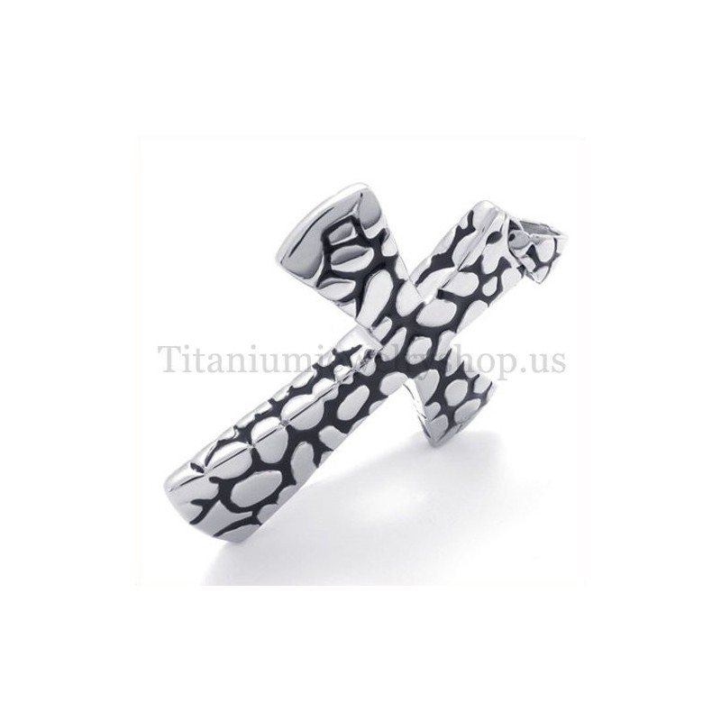 Zilveren Scree-Patroon Titanium Kruishanger