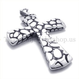 Zilveren Scree-Patroon Titanium Kruishanger