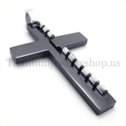 Zwarte Herenmode Titanium Kruishanger