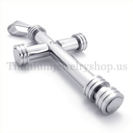 Zilveren Cilinder Mode Titanium Kruis Hanger