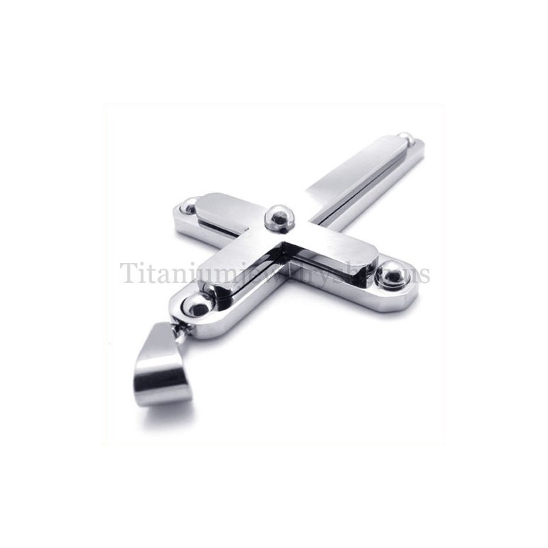 Twee Lagen Met Diamanten Mode Titanium Kruis Hanger Twee Lagen Met Diamanten Mode Titanium Kruis Hanger