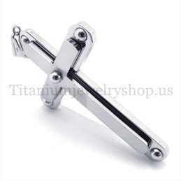 Twee Lagen Met Diamanten Mode Titanium Kruis Hanger