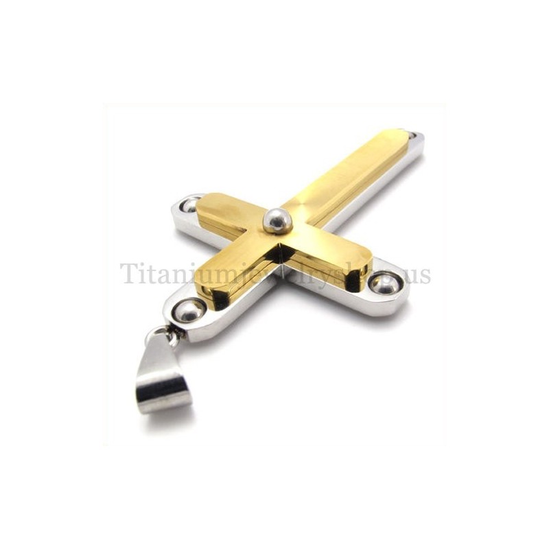 Mode Met Diamanten Twee Lagen Titanium Kruis Hanger Mode Met Diamanten Twee Lagen Titanium Kruis Hanger