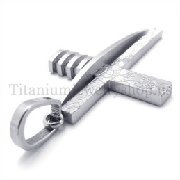 Puur Zilveren Asymmetrische Vorm Mode Titanium Kruis Hanger Voor Heren