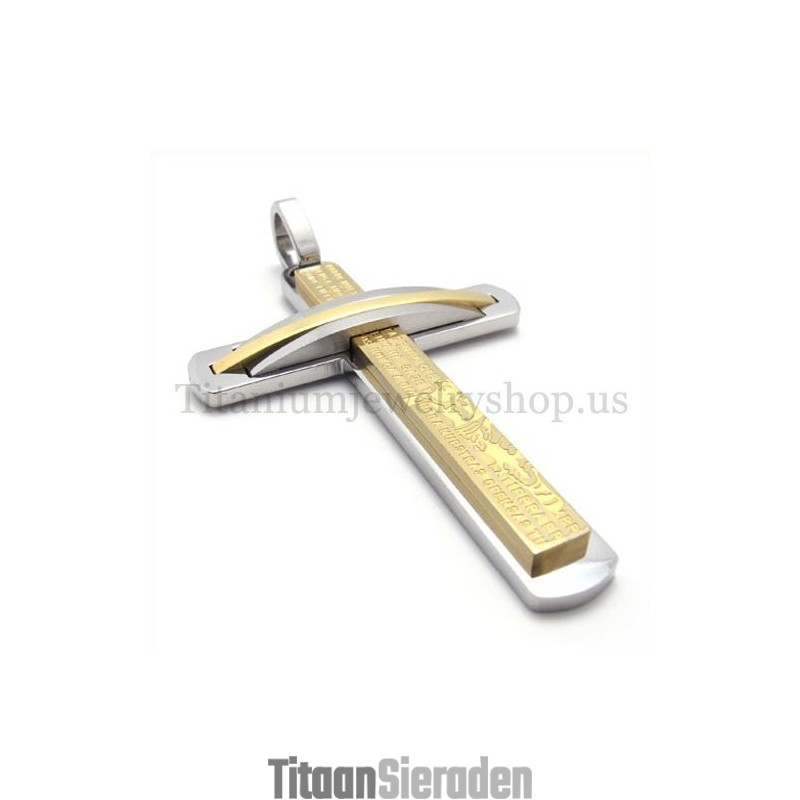 Twee Lagen Gouden Mode Titanium Kruis Hanger Twee Lagen Gouden Mode Titanium Kruis Hanger