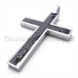 Zwarte Onvolledige Vulling Quadrate Titanium Kruishanger