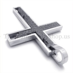 Zwarte Onvolledige Vulling Quadrate Titanium Kruishanger