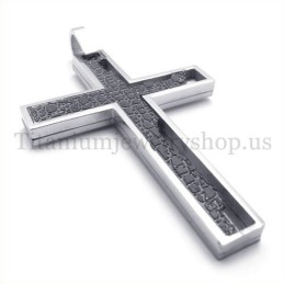 Zwarte Onvolledige Vulling Quadrate Titanium Kruishanger