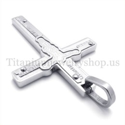 Gesneden Jezus Titanium Kruis Hanger