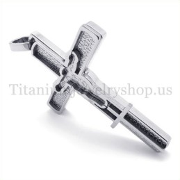 Gesneden Jezuspatroon Titanium Kruis Hanger
