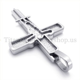 Gesneden Jezuspatroon Titanium Kruis Hanger
