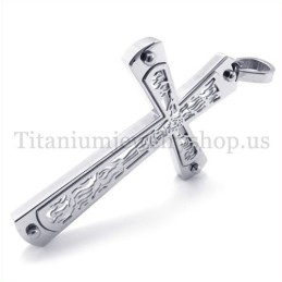 Ingebed Hol Kruispatroon Mode Titanium Kruis Hanger