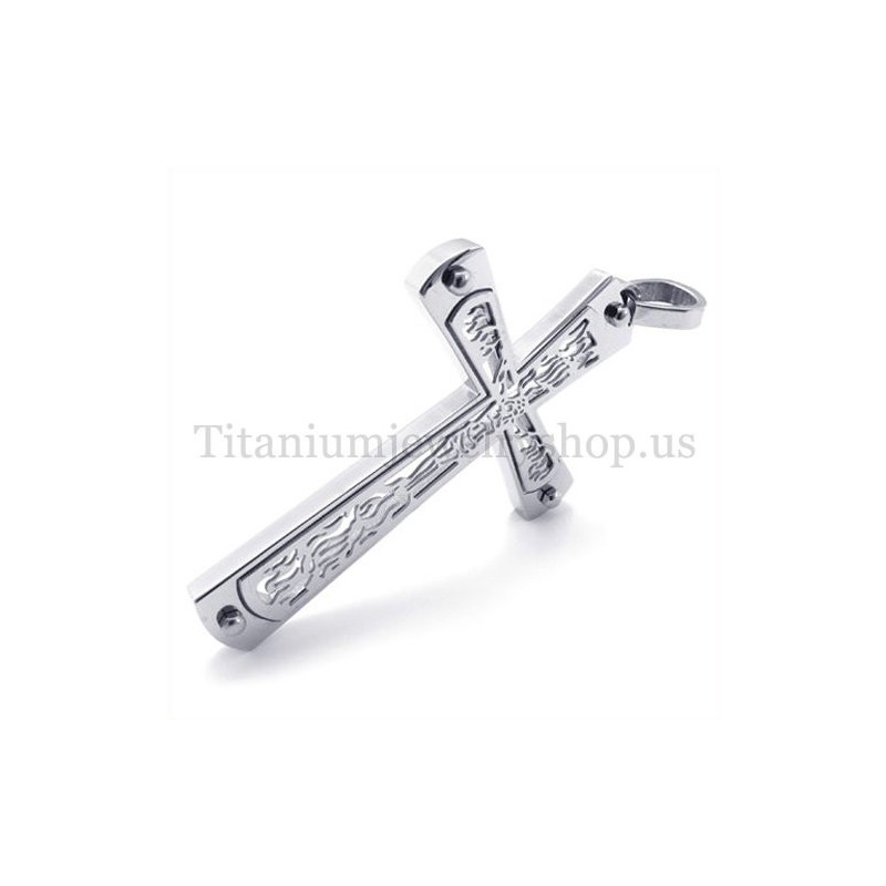 Ingebed Hol Kruispatroon Mode Titanium Kruis Hanger Ingebed Hol Kruispatroon Mode Titanium Kruis Hanger