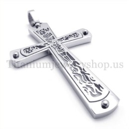 Ingebed Hol Kruispatroon Mode Titanium Kruis Hanger