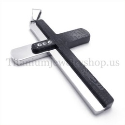 Twee Lagen Bijbel Mode Titanium Kruis Hanger