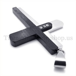 Twee Lagen Bijbel Mode Titanium Kruis Hanger