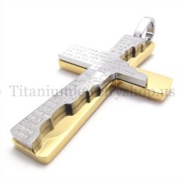 Mode Tweelaags Bijbel Titanium Kruis Hanger