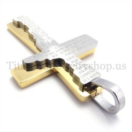 Mode Tweelaags Bijbel Titanium Kruis Hanger