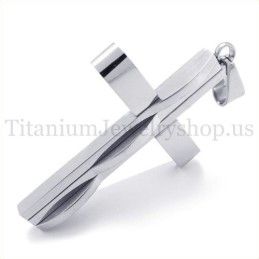Zilveren Fashion Man Titanium Kruis Hanger