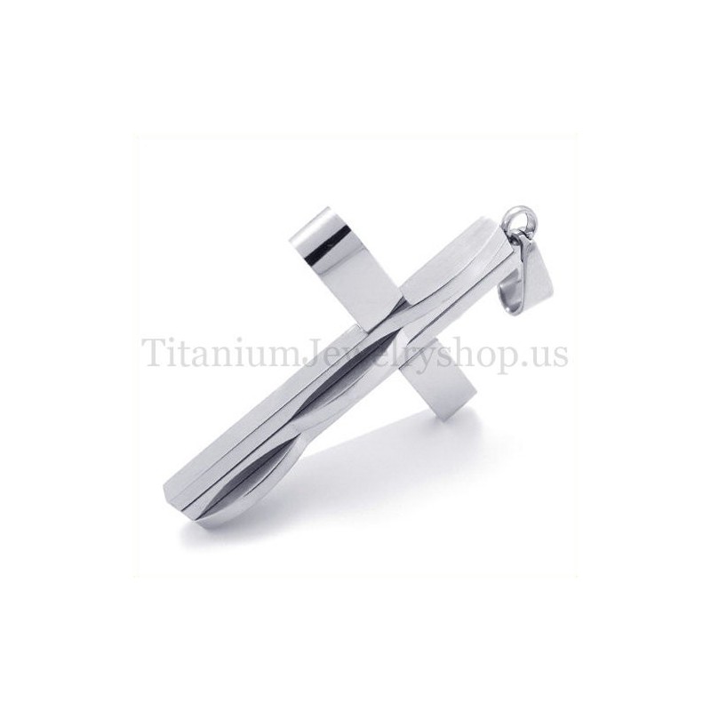 Zilveren Fashion Man Titanium Kruis Hanger Zilveren Fashion Man Titanium Kruis Hanger
