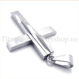 Zilveren Fashion Man Titanium Kruis Hanger