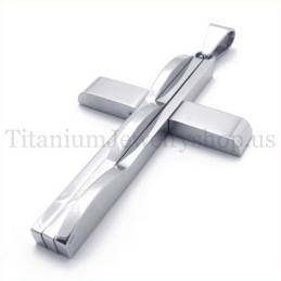 Zilveren Fashion Man Titanium Kruis Hanger