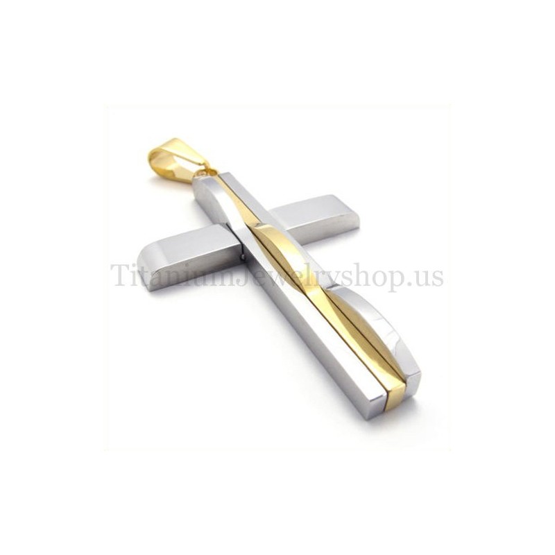Gouden Mode Man Titanium Kruis Hanger Gouden Mode Man Titanium Kruis Hanger