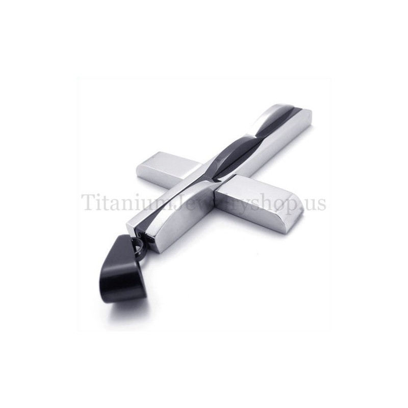 Zwarte Mode Titanium Kruishanger Voor Mannen Zwarte Mode Titanium Kruishanger Voor Mannen