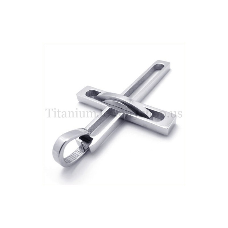 Zilveren Edele Man Mode Titanium Kruis Hanger Zilveren Edele Man Mode Titanium Kruis Hanger