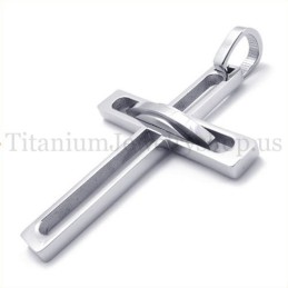 Zilveren Edele Man Mode Titanium Kruis Hanger