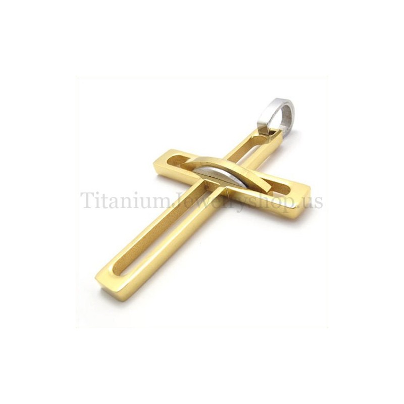 Gouden Edele Man Mode Titanium Kruis Hanger