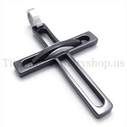 Zwarte Edele Man Mode Titanium Kruis Hanger