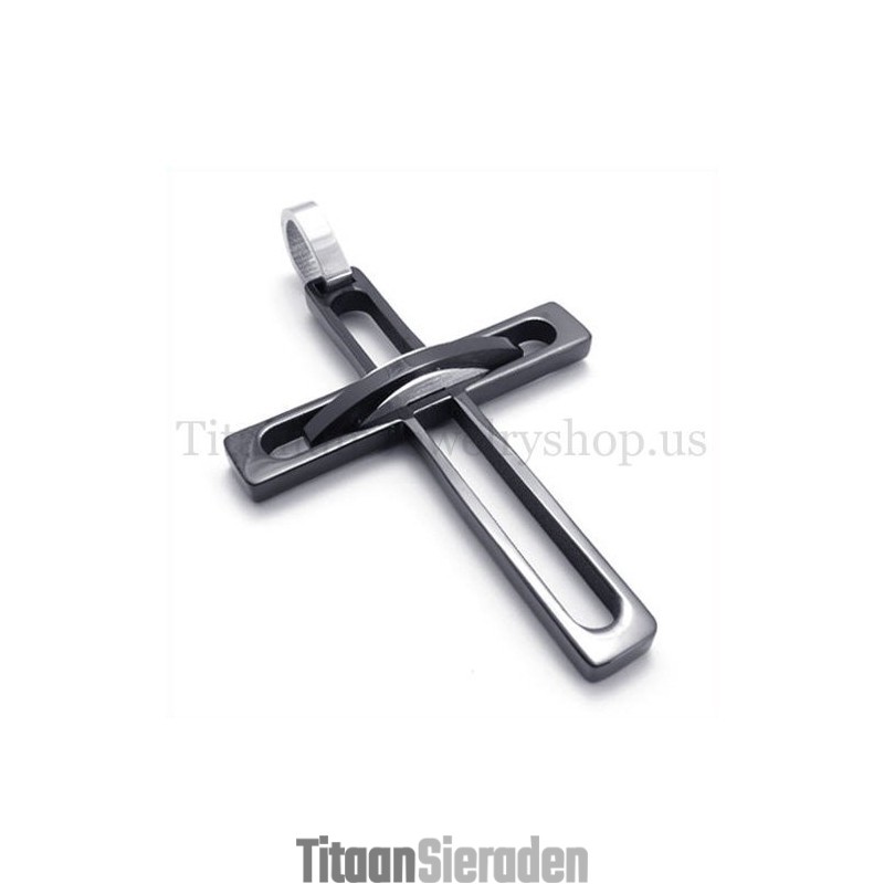 Zwarte Edele Man Mode Titanium Kruis Hanger Zwarte Edele Man Mode Titanium Kruis Hanger