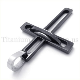 Zwarte Edele Man Mode Titanium Kruis Hanger