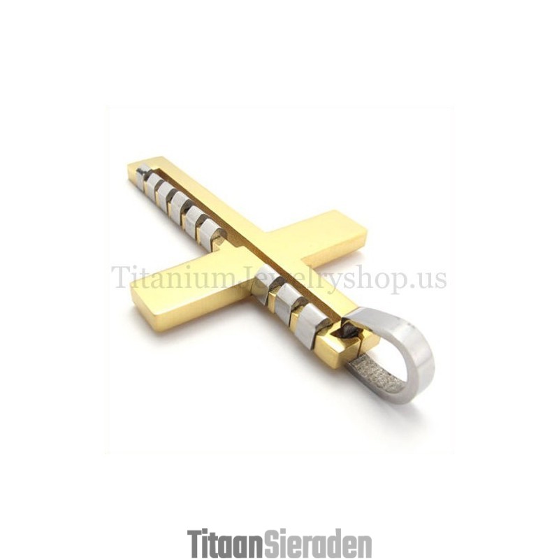 Gouden Fashion Bump Titanium Kruis Hanger Gouden Fashion Bump Titanium Kruis Hanger