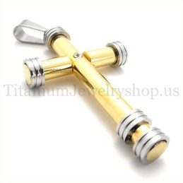 Gouden Mode Cilindrische Titanium Kruishanger