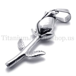 Zilveren Prachtige Roos Titanium Hanger