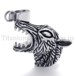 Heren Wolfkop Titanium Hanger