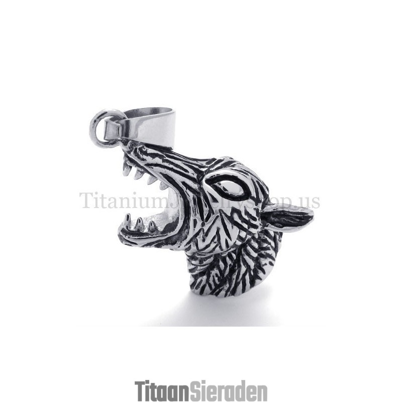 Heren Wolfkop Titanium Hanger