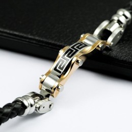 Wandkaart Titanium Leren Armband