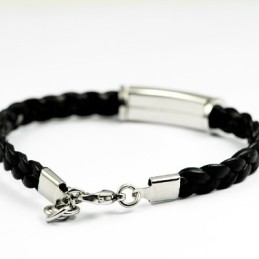 Fijne Editie Titanium Leren Armband