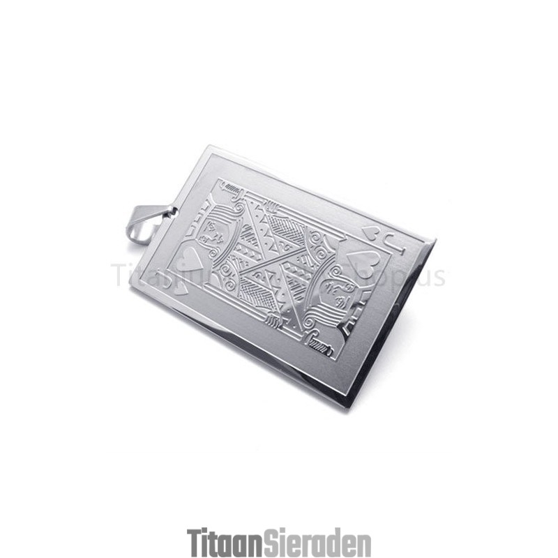 Nieuwe Zilveren Speelkaart-Titanium Hanger (J) Nieuwe Zilveren Speelkaart-Titanium Hanger (J)