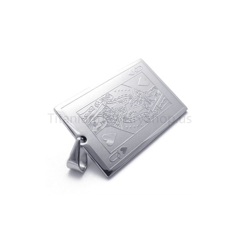 Nieuwe Zilveren Speelkaart-Titanium Hanger (Q)