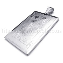 Nieuwe Zilveren Speelkaart-Titanium Hanger (Q)