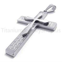 Nieuwe Tweelaagse Zilveren Kruistitanium Hanger