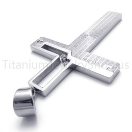 Nieuwe Zilveren Uitgeholde Kruis Titanium Hanger
