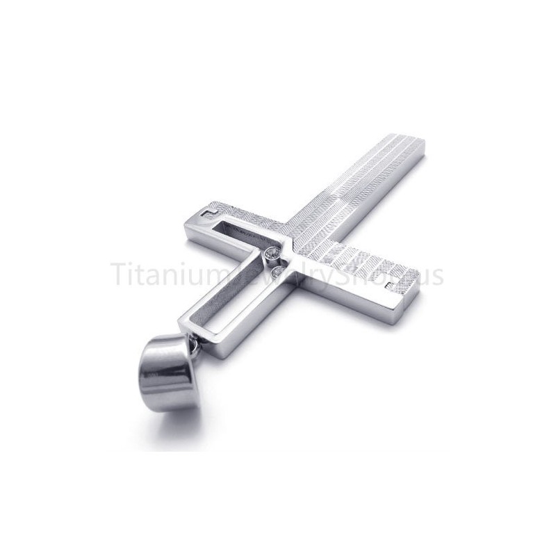 Nieuwe Zilveren Uitgeholde Kruis Titanium Hanger Nieuwe Zilveren Uitgeholde Kruis Titanium Hanger